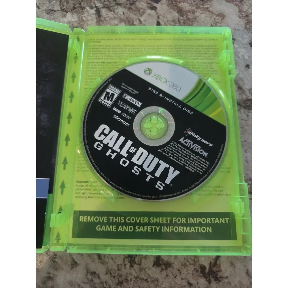 XBOX 360 Call of Duty: Ghosts. Free FAST SHIPPING  Install  Disc 2 Only